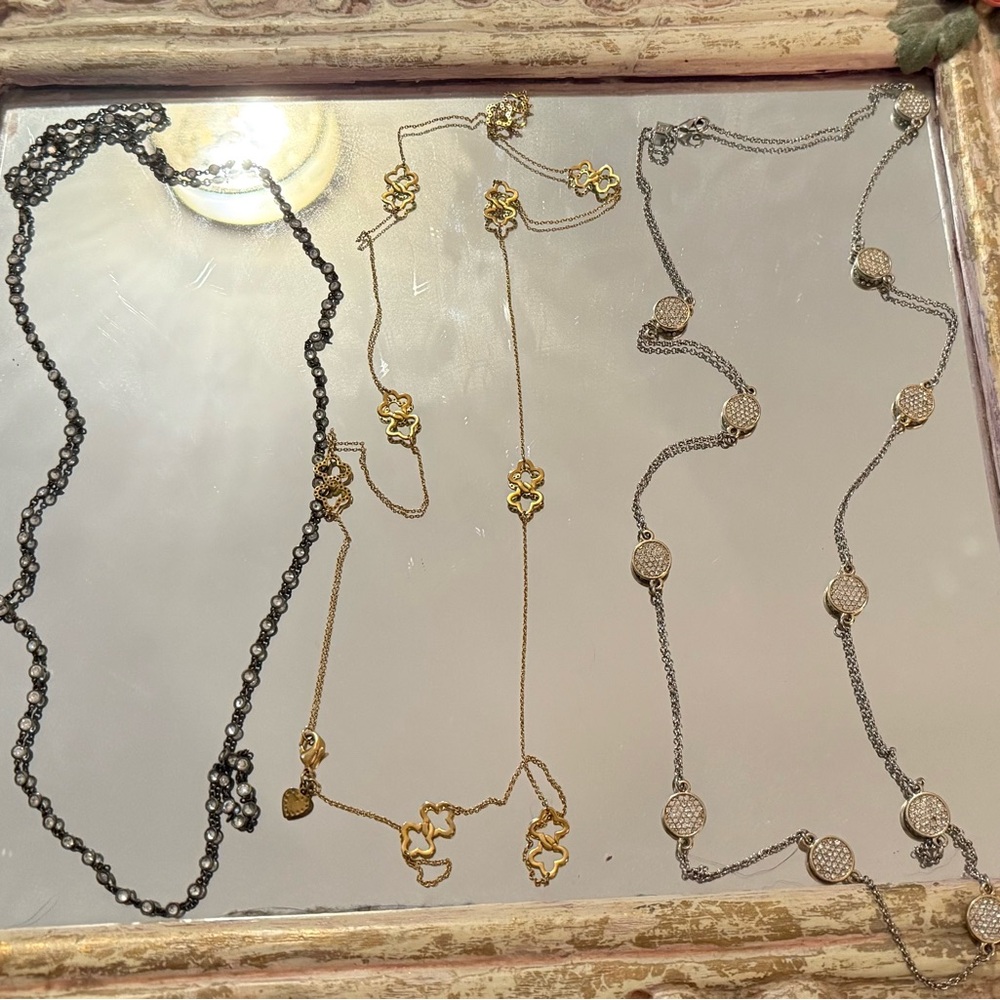 Lot of 3 long delicate necklaces